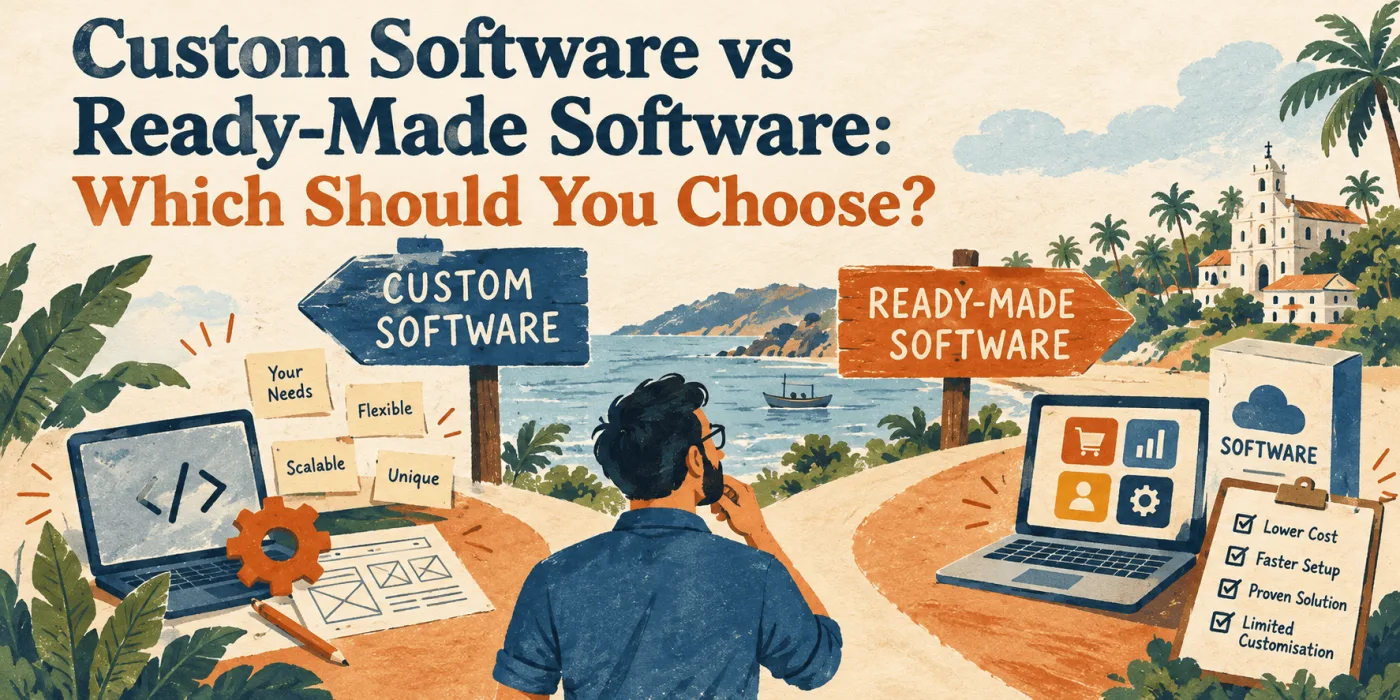 custom software versus ready-made software for businesses in Goa